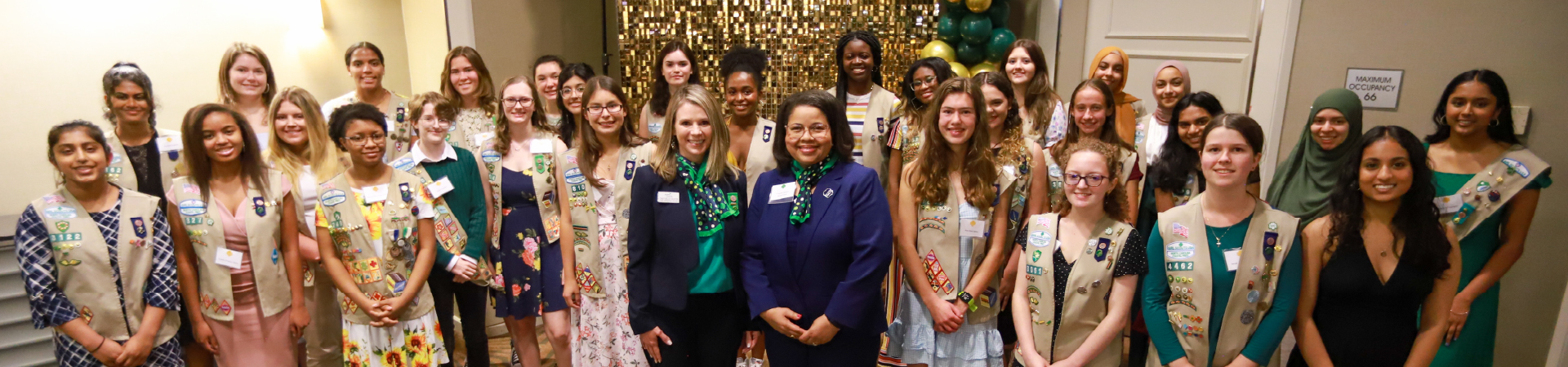  Gold Award Girl Scouts pose for group photo 