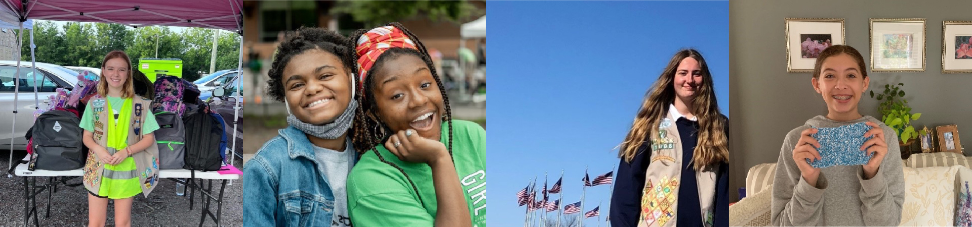  collage of 2023 Silver Award Girl Scouts 