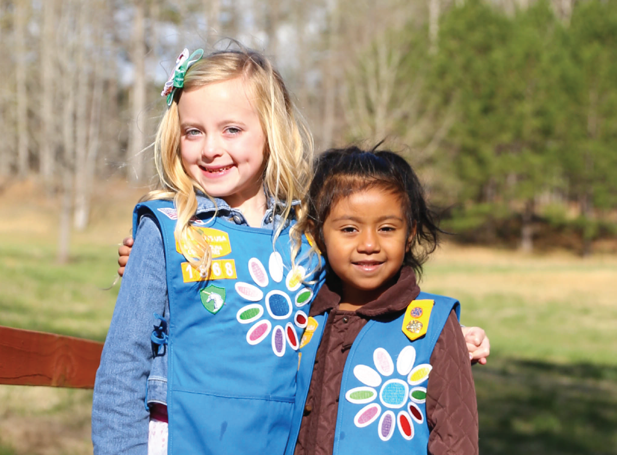 Girl Scout Daisies pose together